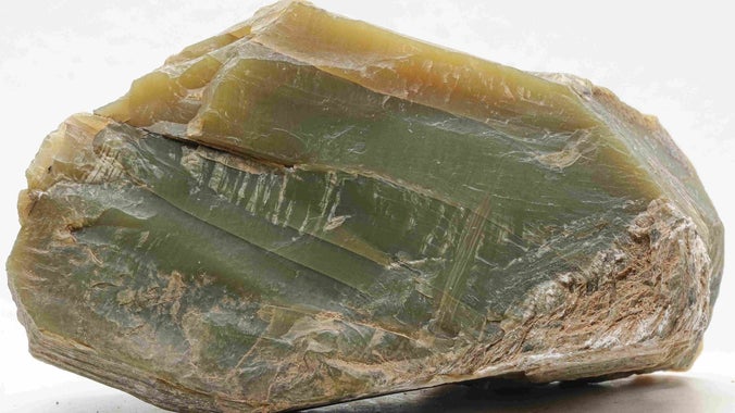 Nephrite specimen from the Cabinet of Curiosities at A la Ronde, Devon.
